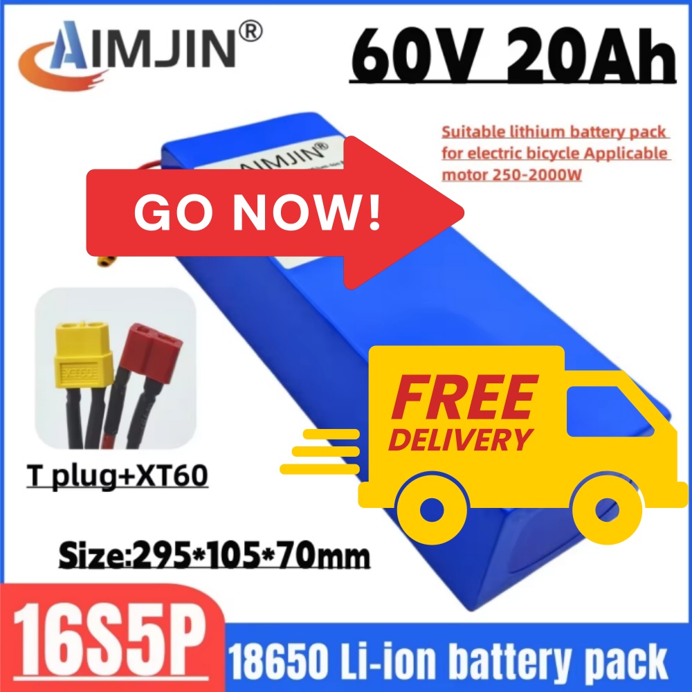 72V 40Ah Lifepo4 Battery Pack - Baterai Li-ion 20000mAh 16S5P 60V Daya
